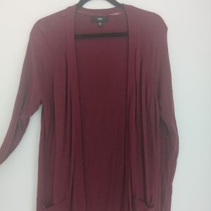 Burgundy long line cardigan!